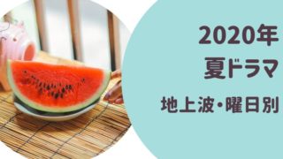 2020夏ドラマ地上波・曜日別